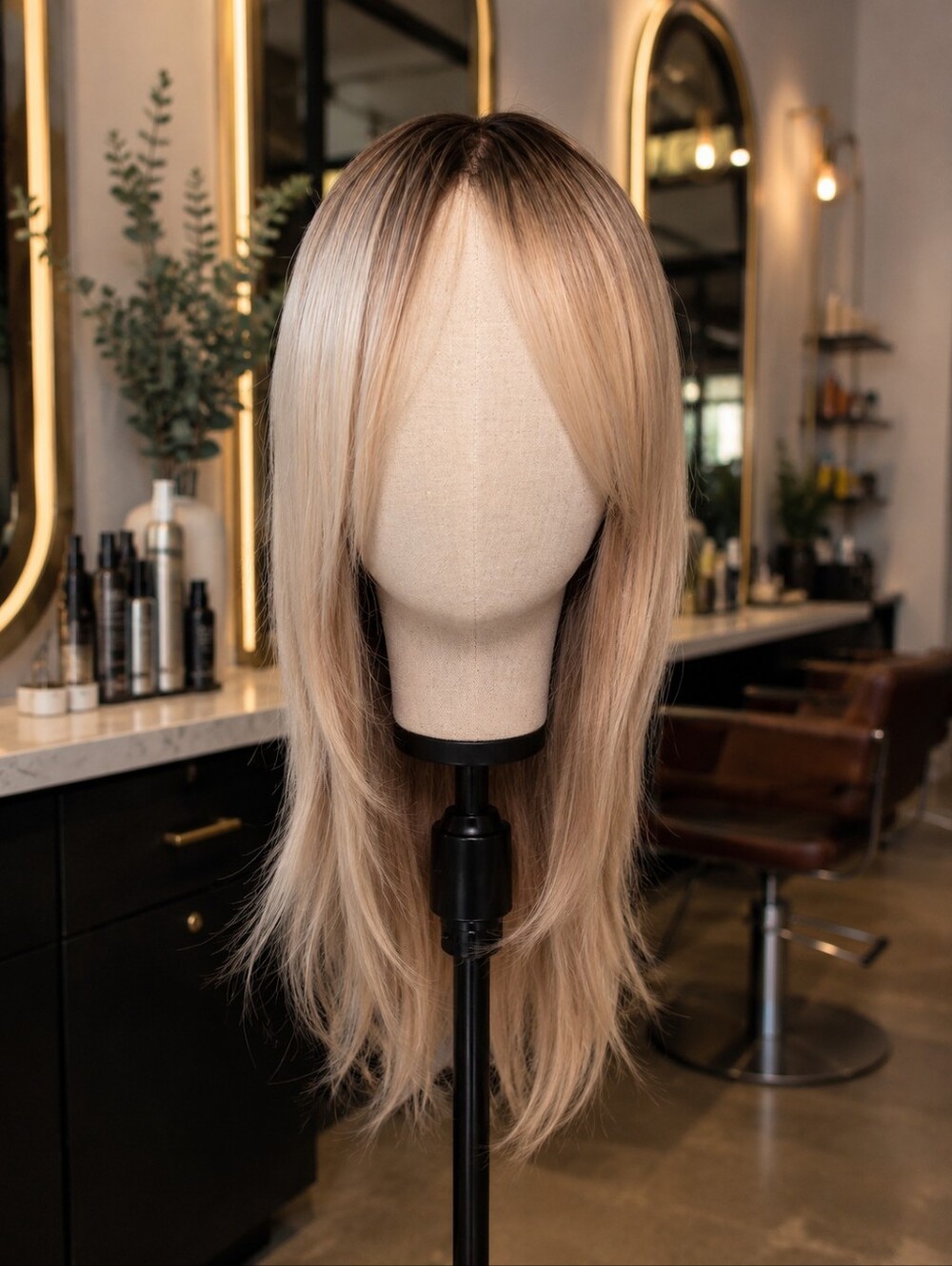 Blonde synthetic wig